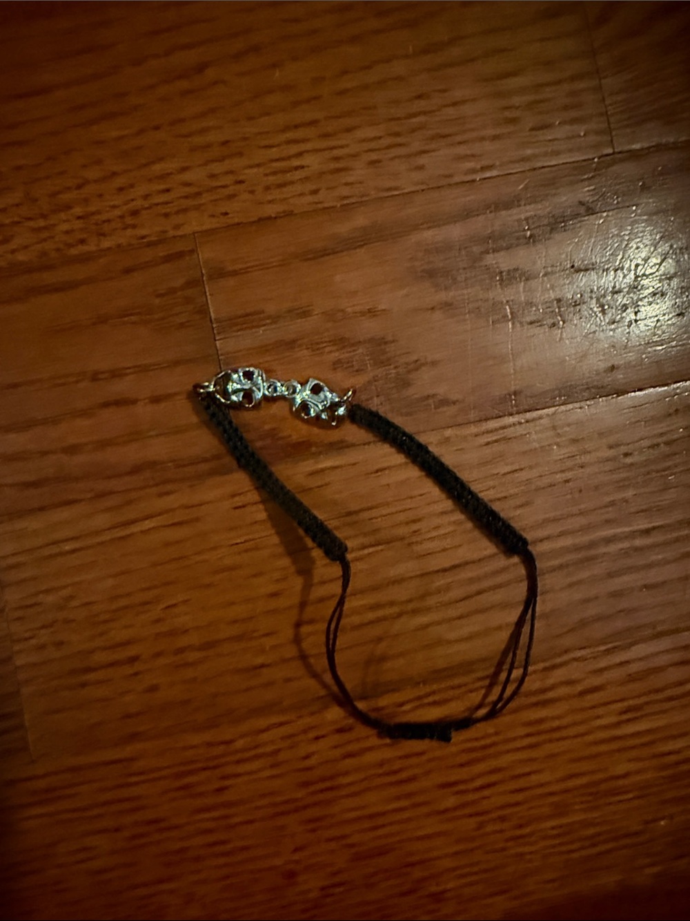 Black Braided Cord Bracelet with Drama masks